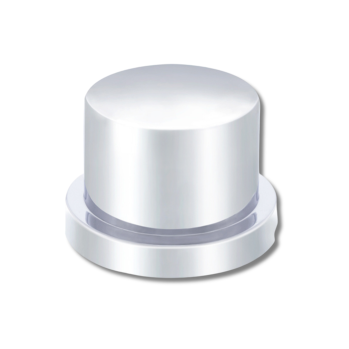 1/2" × 5/8" Chrome Plastic Flat Top Nut Cover | Push-On | United Pacific