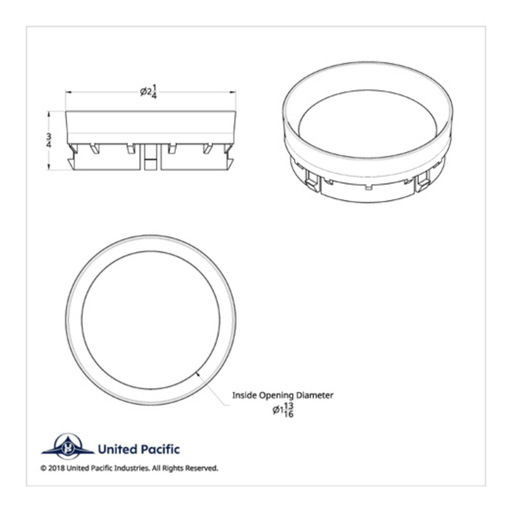  Chrome Plastic Gauge Blank for Kenworth 2006+ 2-3/16 Inch | United Pacific