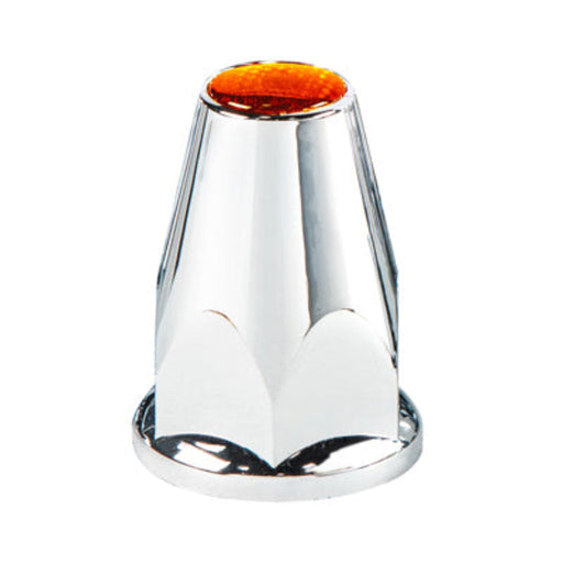 Chrome Plastic Lug Nut Covers Box of 20 | Amber Reflector | 33 mm Hub Piloted | United Pacific