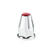 Chrome Plastic Lug Nut Covers Box of 20 | Red Reflector | 33 mm Hub Piloted | United Pacific