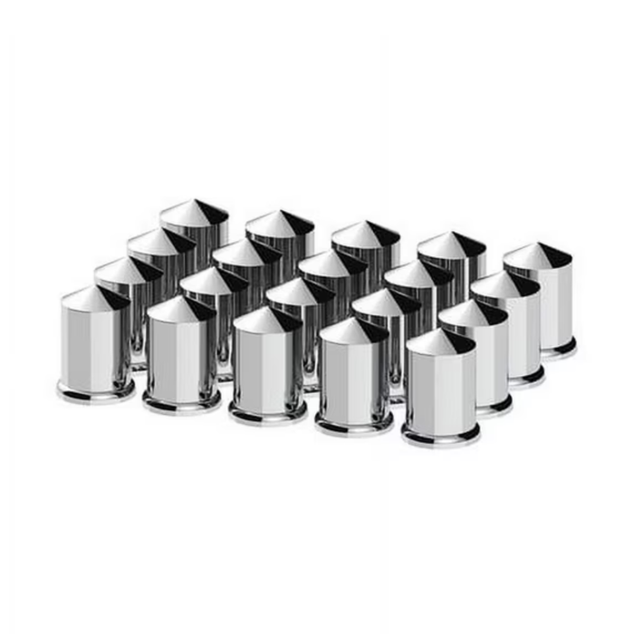 1-1/2" x 3" Chrome Plastic Pointed Nut Covers | Push-On 20-Pack | United Pacific