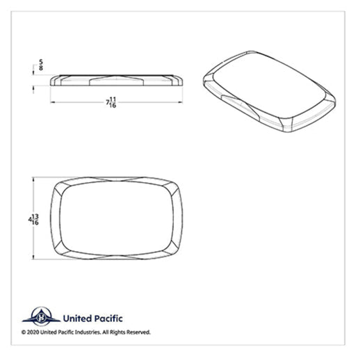 Chrome Rectangular Speaker Cover for Peterbilt | United Pacific