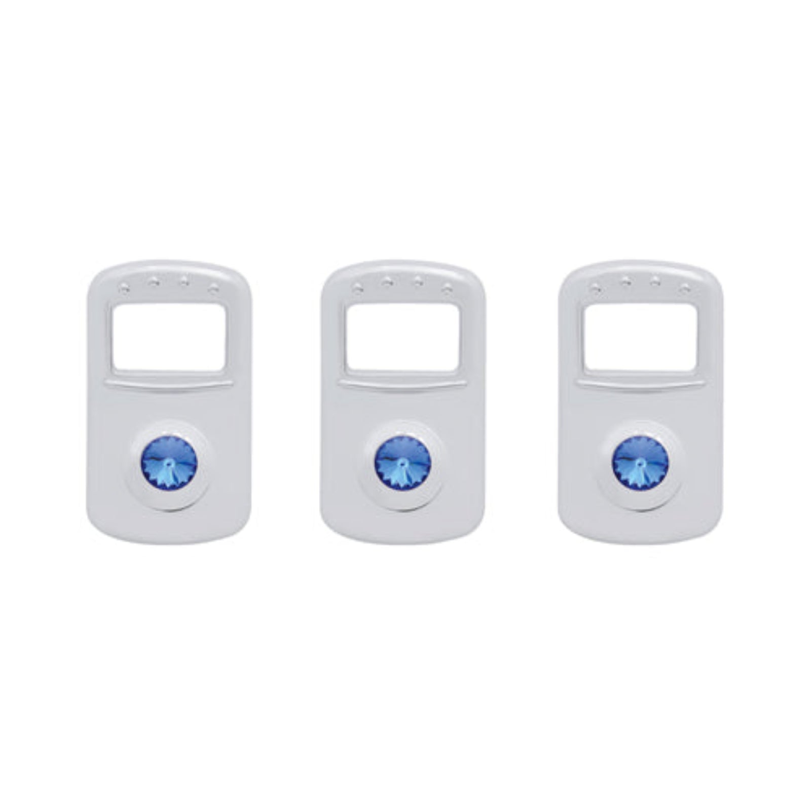 Chrome Rocker Switch Cover Blue Jewel for Kenworth and Peterbilt | United Pacific