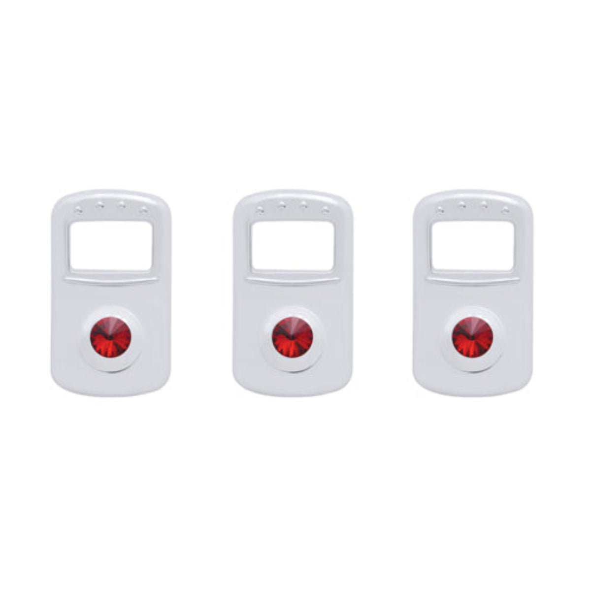 Chrome Rocker Switch Cover Red Jewel for Kenworth and Peterbilt | United Pacific