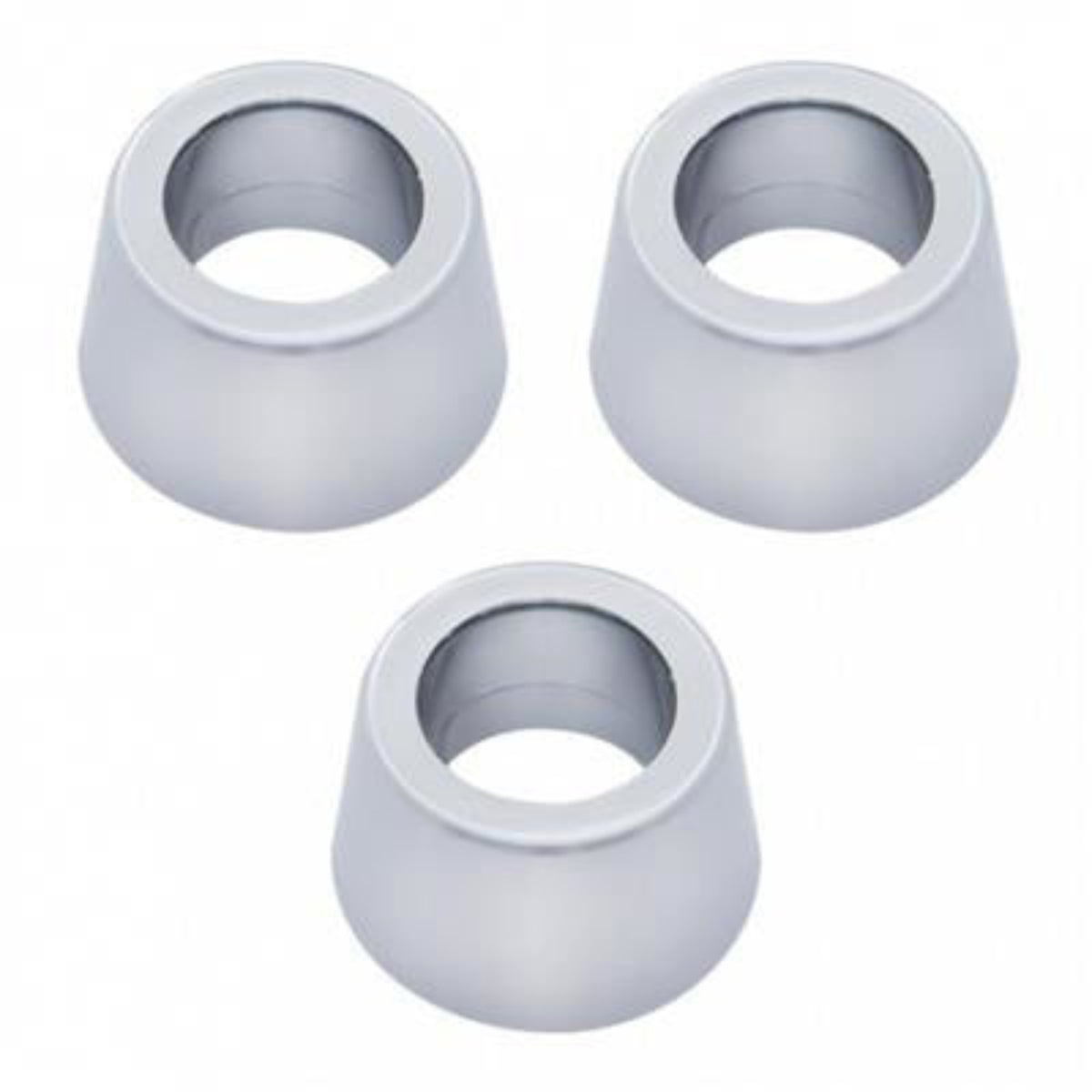Chrome Round Dash Indicator Light Trims Peterbilt 359 3 Pack | United Pacific