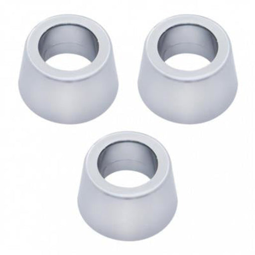 Chrome Round Dash Indicator Light Trims Peterbilt 359 3 Pack | United Pacific