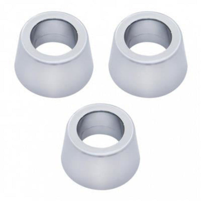 Chrome Round Dash Indicator Light Trims Peterbilt 359 3 Pack | United Pacific