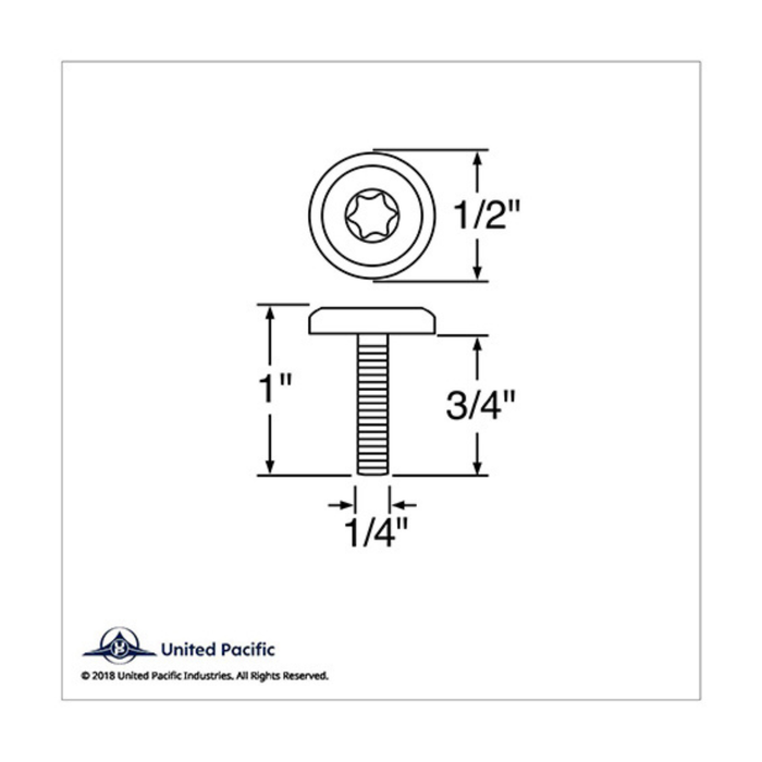 Chrome Short OEM Style Dash Screws | Kenworth | United Pacific