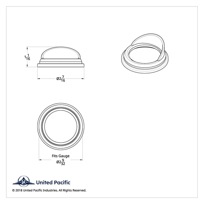 Chrome Small Gauge Bezel for Peterbilt 2005 and Older | United Pacific