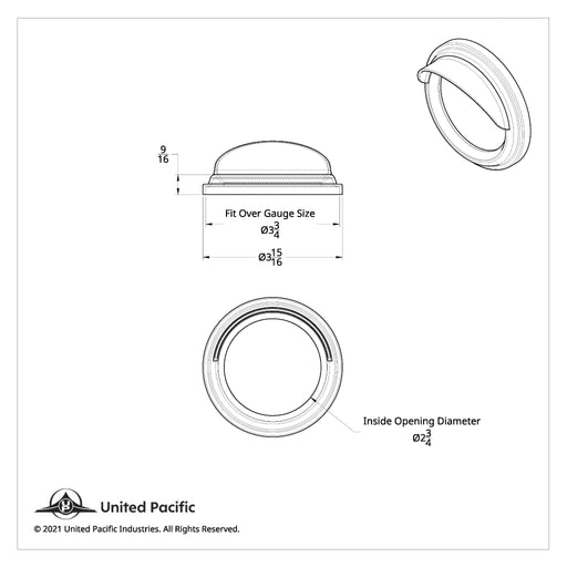 Chrome Speed and Tachometer Gauge Bezel with Visor for Freightliner and Peterbilt | United Pacific