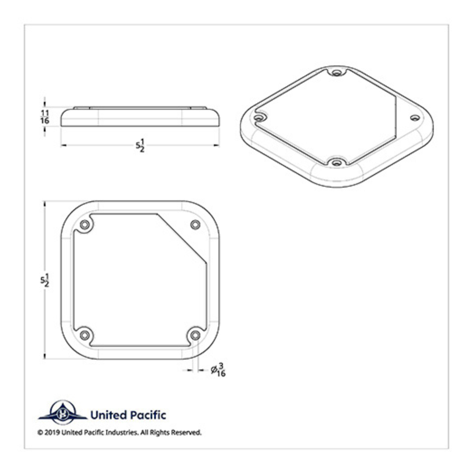 Chrome 5-1/2 Inch Square Speaker Covers Pair for Freightliner and Kenworth | United Pacific