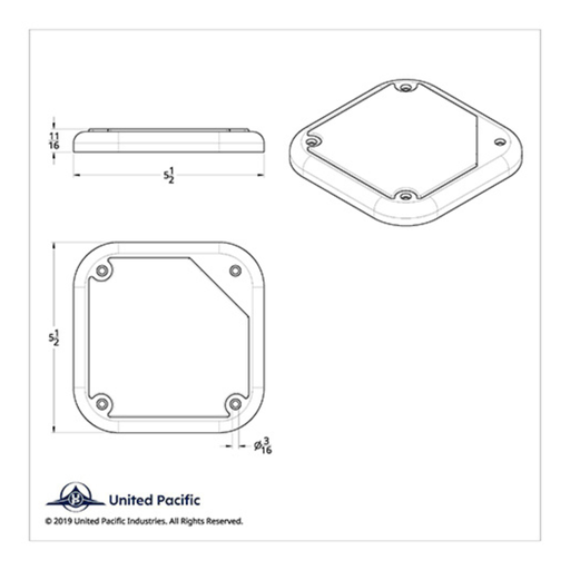 Chrome 5-1/2 Inch Square Speaker Covers Pair for Freightliner and Kenworth | United Pacific