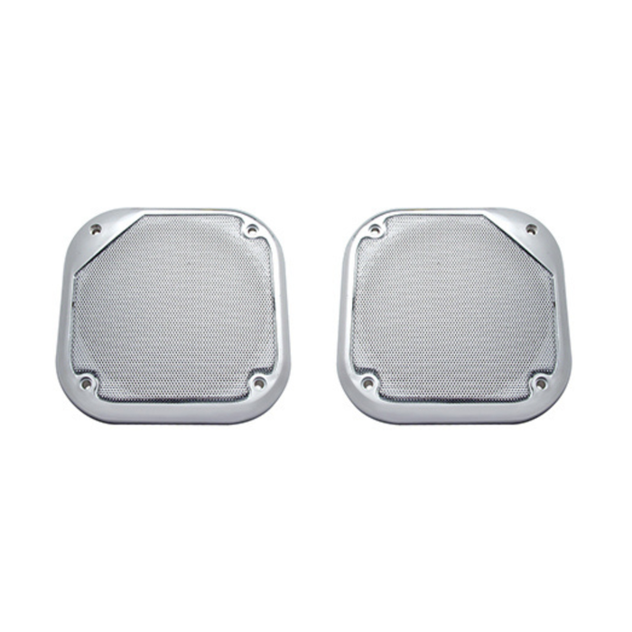 Chrome 5-1/2 Inch Square Speaker Covers Pair for Freightliner and Kenworth | United Pacific