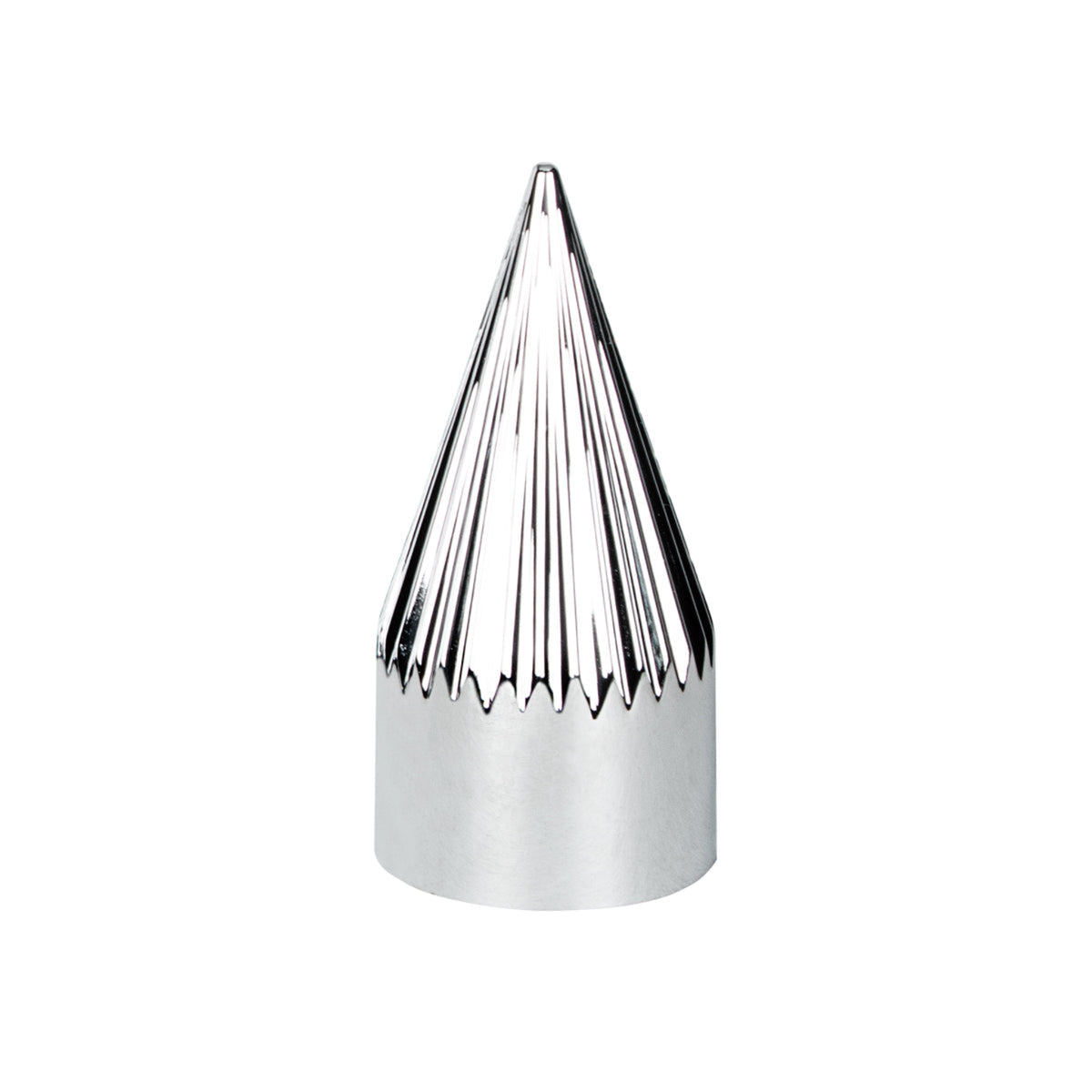 4-3/8 Inch Chrome Slot Spike Thread-On Lug Nut Cover | 33 mm Base | United Pacific