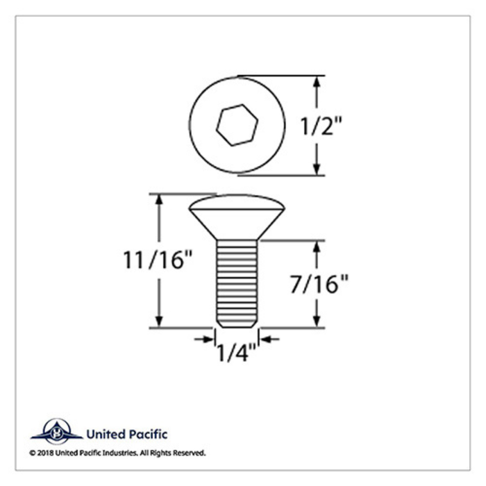 Chrome Window Crank Screw | Fits Most Truck Window Cranks | United Pacific