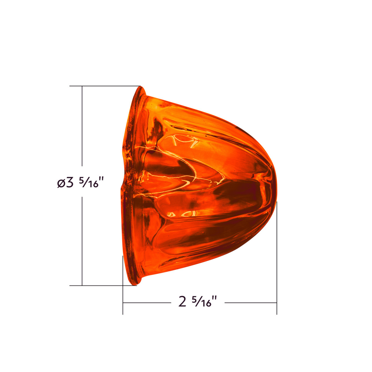 Dark Amber Watermelon Glass Marker Light Lens | United Pacific