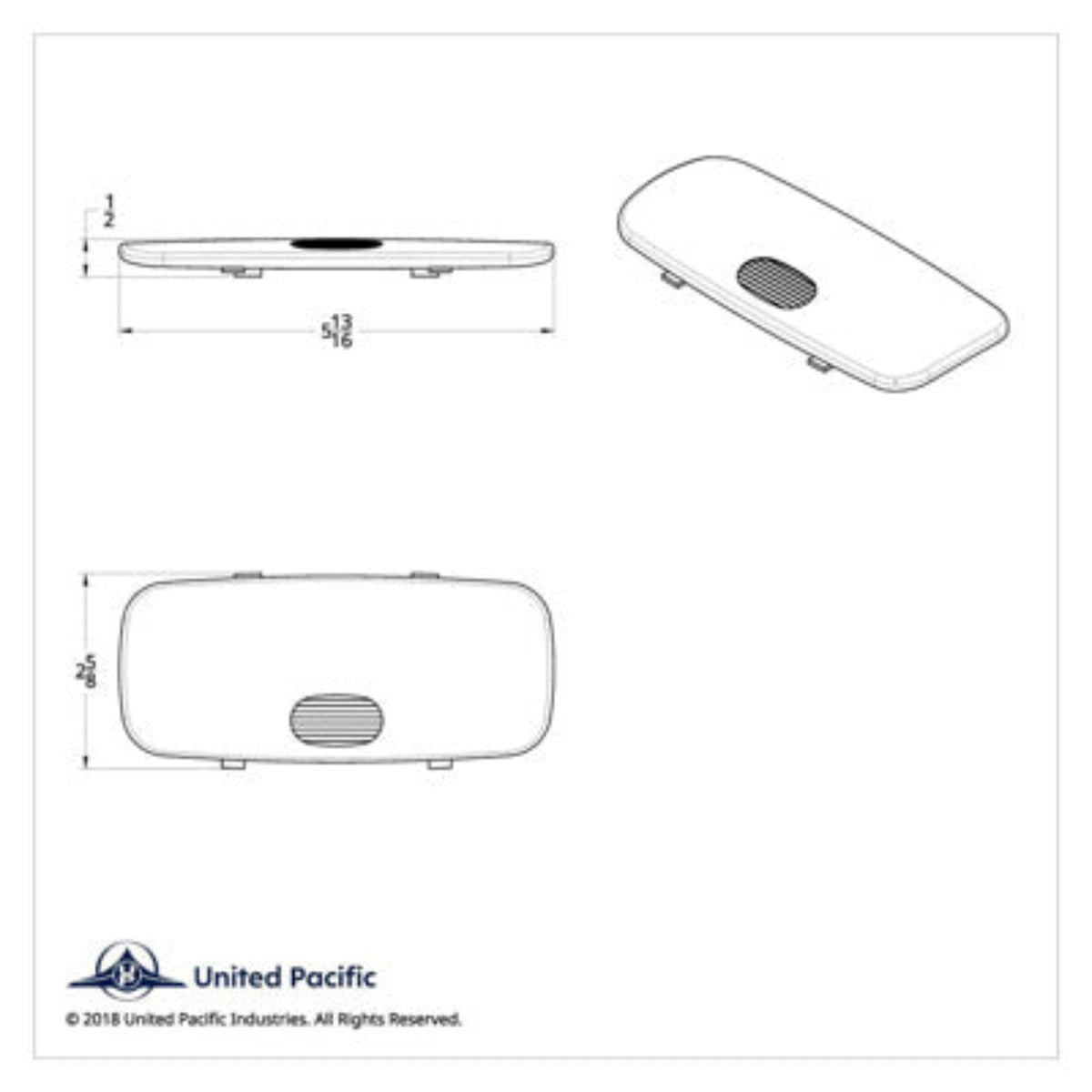 Rectangular Upper Center Dome Light Lens Red | United Pacific