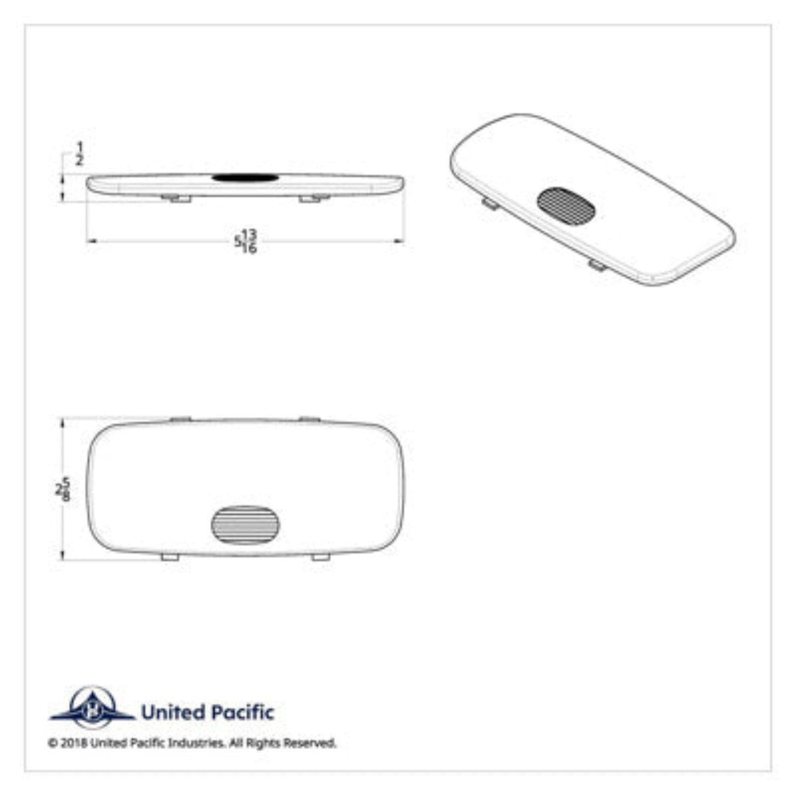 Rectangular Upper Center Dome Light Lens Red | United Pacific
