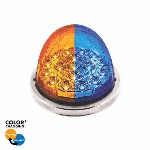 Double Fury Amber Blue Dual Color Watermelon Light | 17 LED | Stainless Bezel | United Pacific