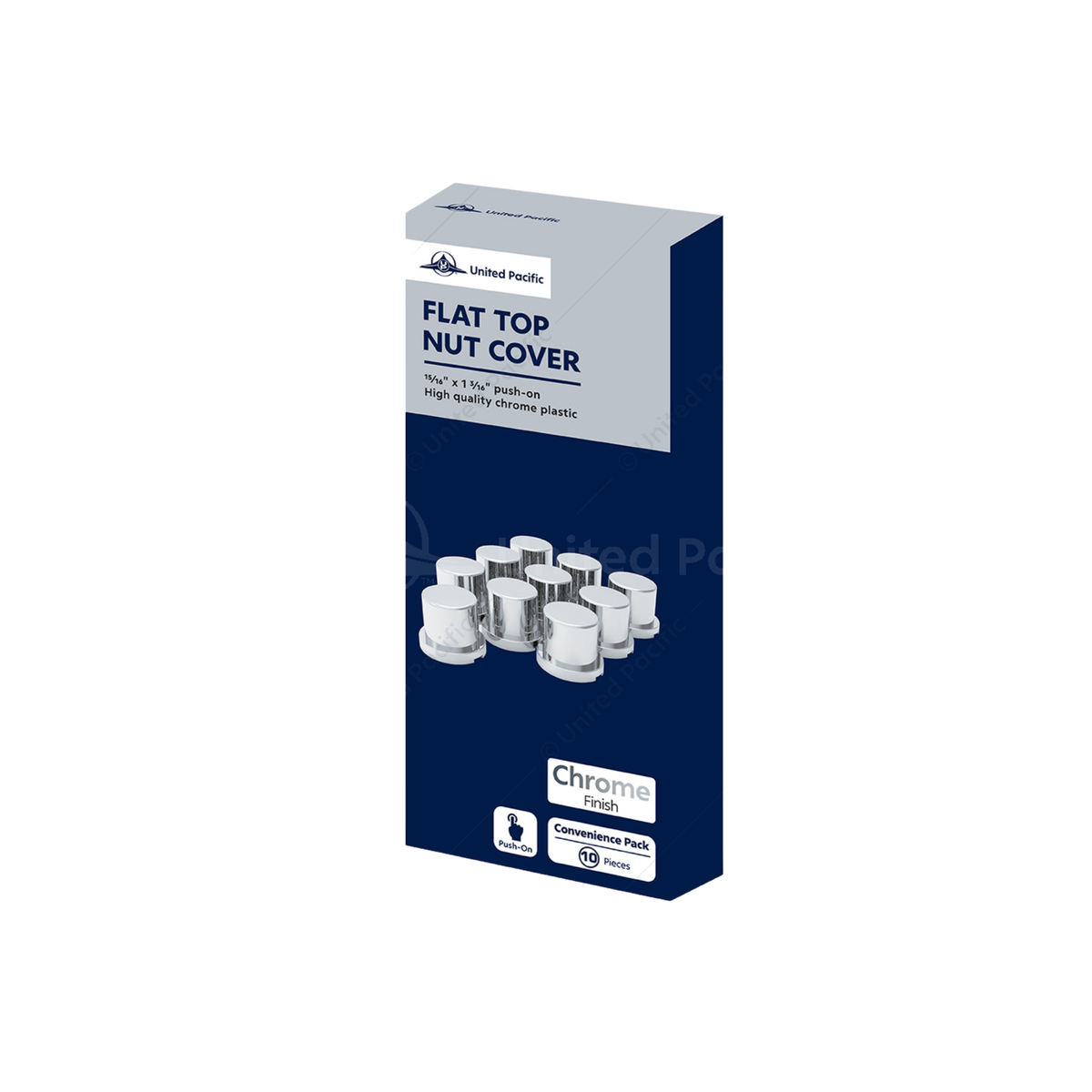 Flat Top Nut Covers Chrome 15/16 10 Pack | United Pacific