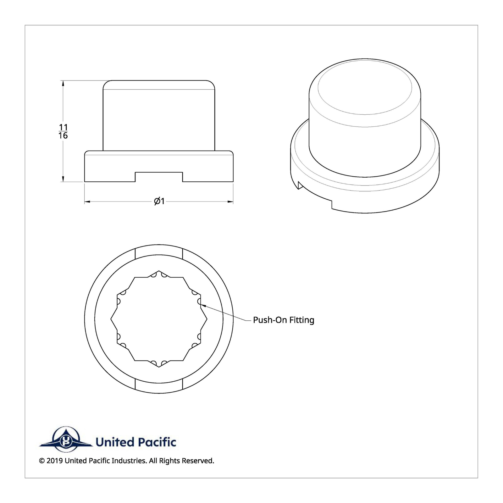 Flat Top Nut Covers Chrome 9/16 10 Pack | United Pacific