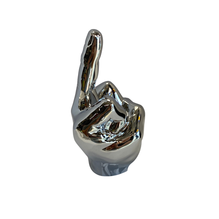 Flip Off Middle Finger Hood Ornament | Chrome | United Pacific