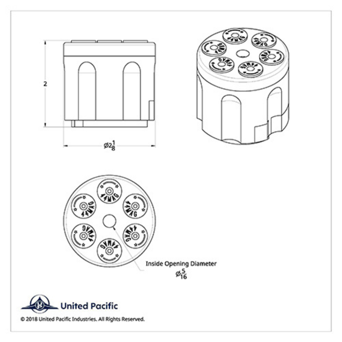 un Cylinder 9/10 Speed Gearshift Knob | Chrome Finish | Solid Aluminum Construction | United Pacific