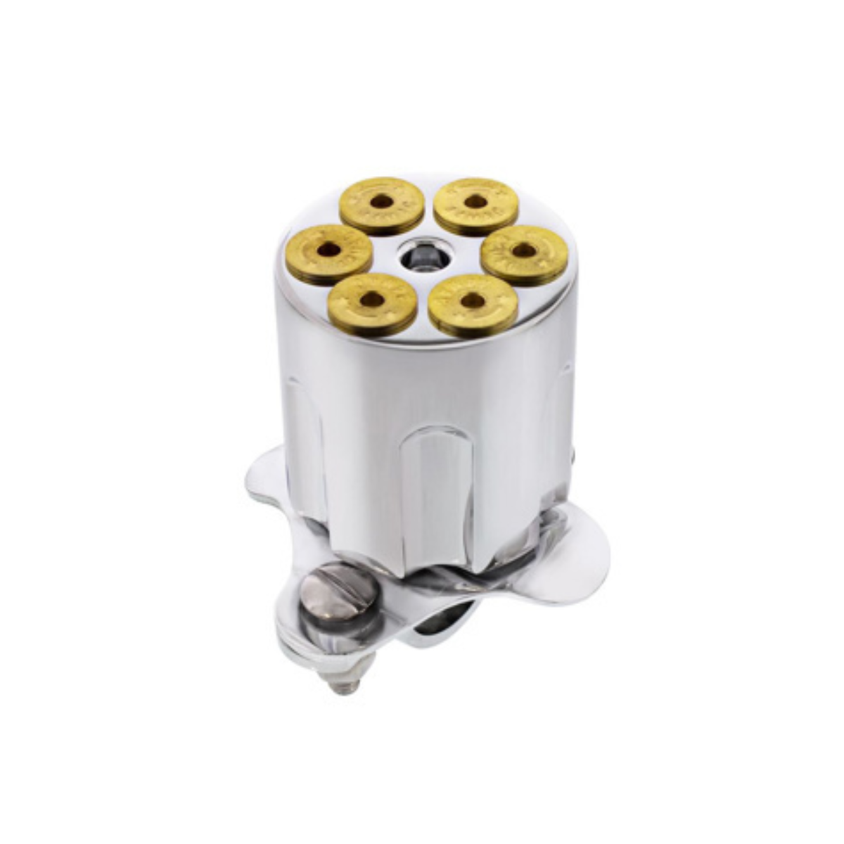 Chrome Gun Cylinder Steering Wheel Spinner | United Pacific