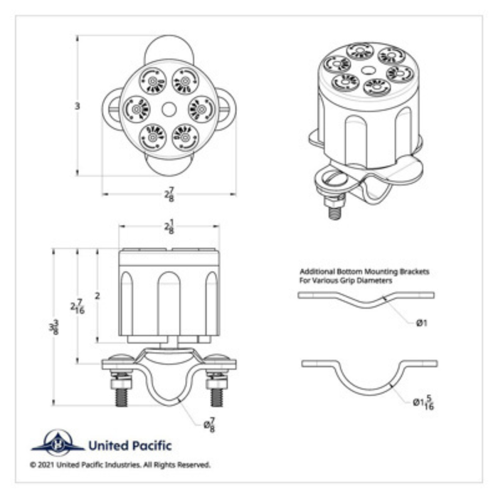 Chrome Gun Cylinder Steering Wheel Spinner | United Pacific
