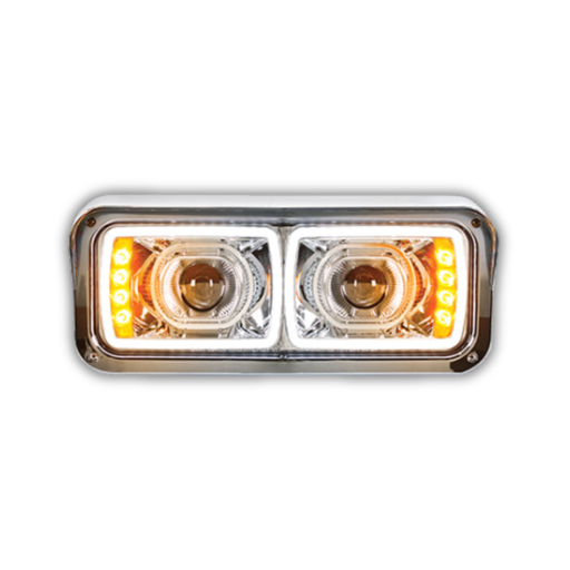 High Power LED Projection Headlight with LED Turn Signal & Position Light Bar | Driver Side Chrome Inner Housing | United Pacific