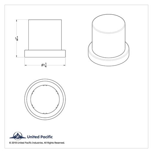 13/16" × 1-1/8" International Chrome Hulk Bolt Cover | With Flange | United Pacific