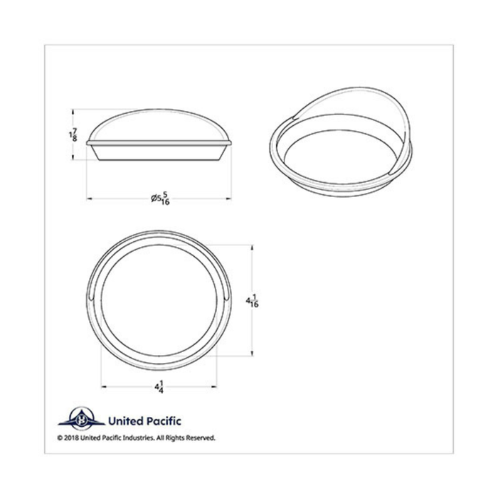 Large Gauge Bezel with Visor for Kenworth 2006+ | Chrome | United Pacific