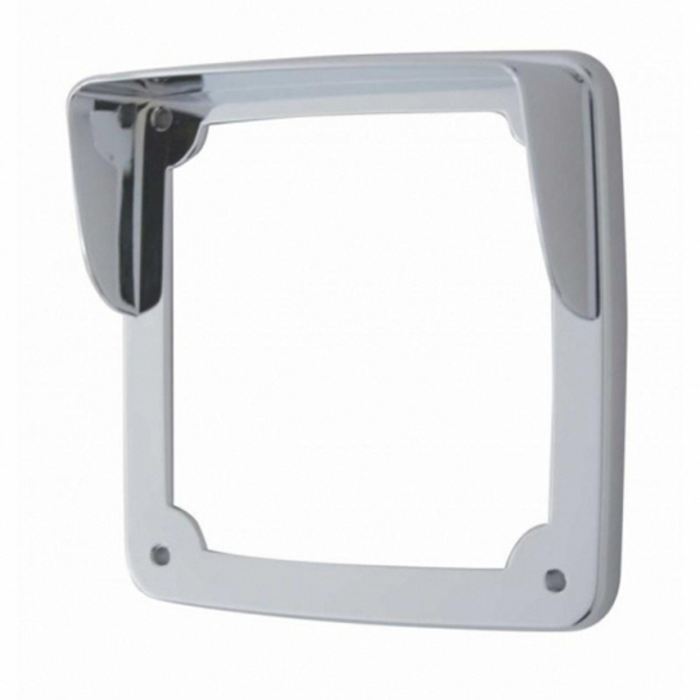 LED Square Double Face Light Bezel with Visor | Chrome Plastic | United Pacific