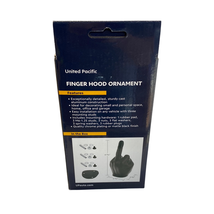 Middle Finger Hood Ornament | Matte Black | United Pacific