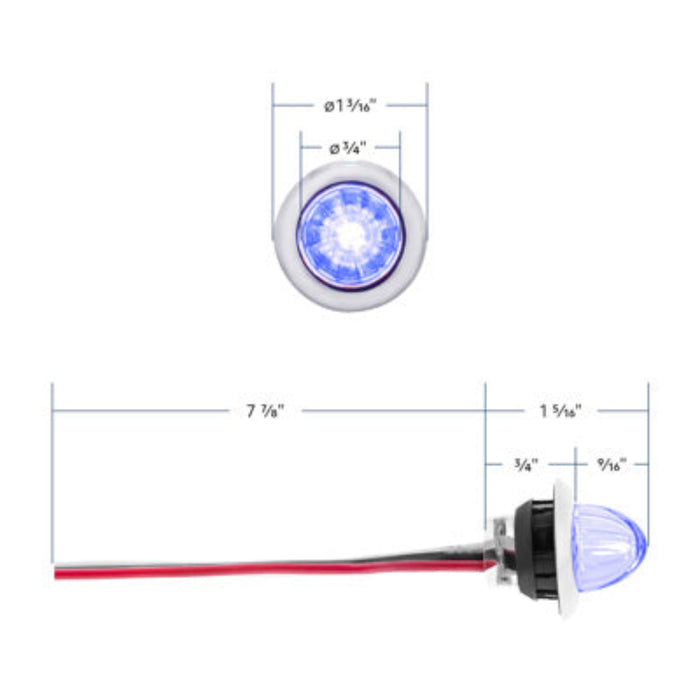 Dual Function Mini Watermelon LED Light Blue Clear | United Pacific