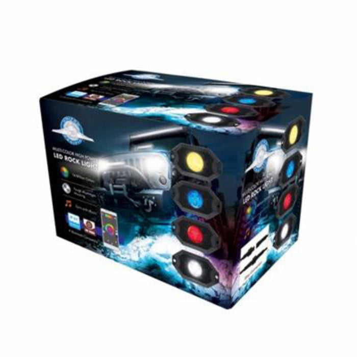 4 Piece Multi Color LED Rock Light Kit with Bluetooth Control | United Pacific