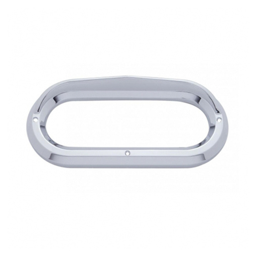 Oval Light Bezel with Visor | Chrome Plastic | United Pacific
