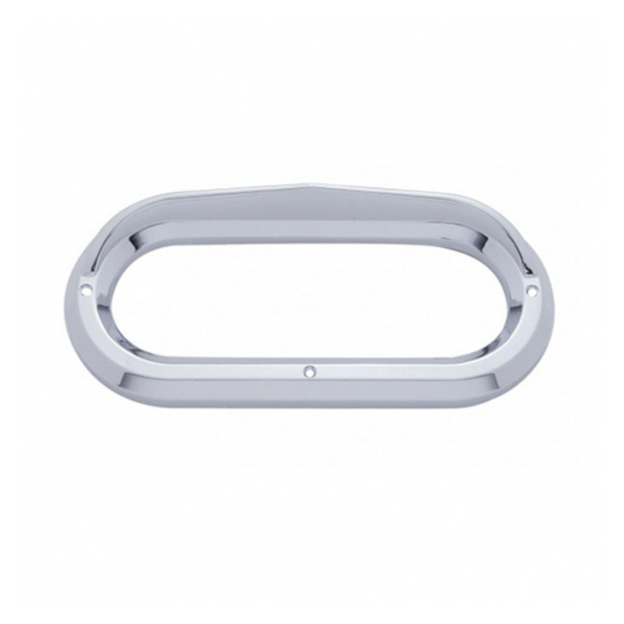 Oval Light Bezel with Visor | Chrome Plastic | United Pacific
