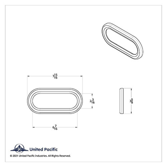 Oval Twist On Light Bezel | Chrome Plated | United Pacific
