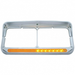 Rectangular Dual Headlight Bezel with Visor and LED Sequential Light Bar | Driver Side | Amber Lens | United Pacific