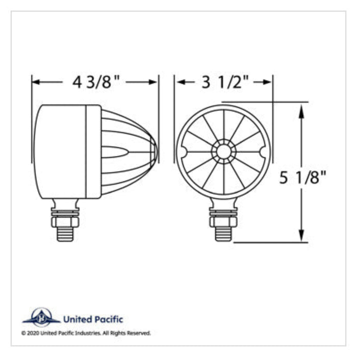 Single Face Watermelon Pedestal Light | Red LED Clear Lens | United Pacific