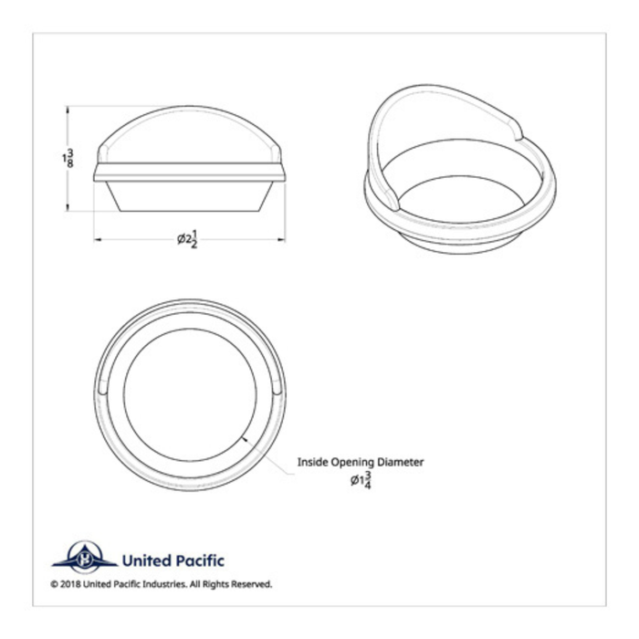  Small Gauge Bezel with Visor for Kenworth 2006+ | Chrome | United Pacific