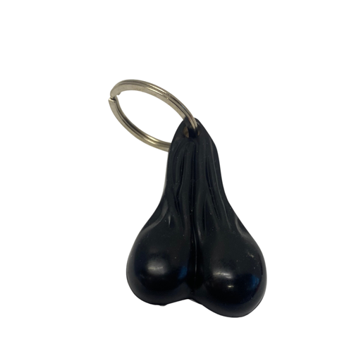 Small Rubber Balls Novelty Keychain | Black | United Pacific