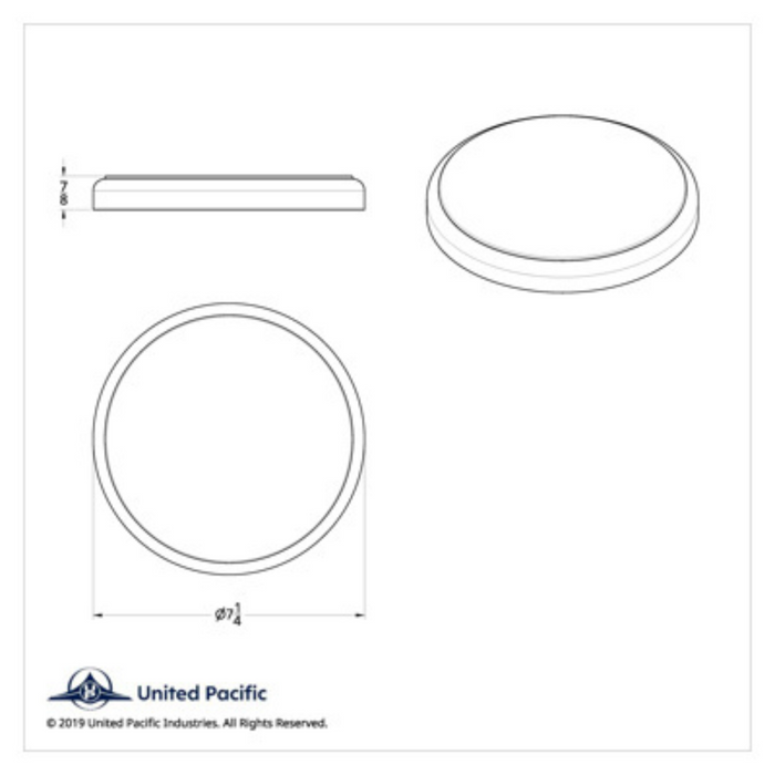 Speaker Cover | 7" Round | Chrome | Peterbilt | United Pacific