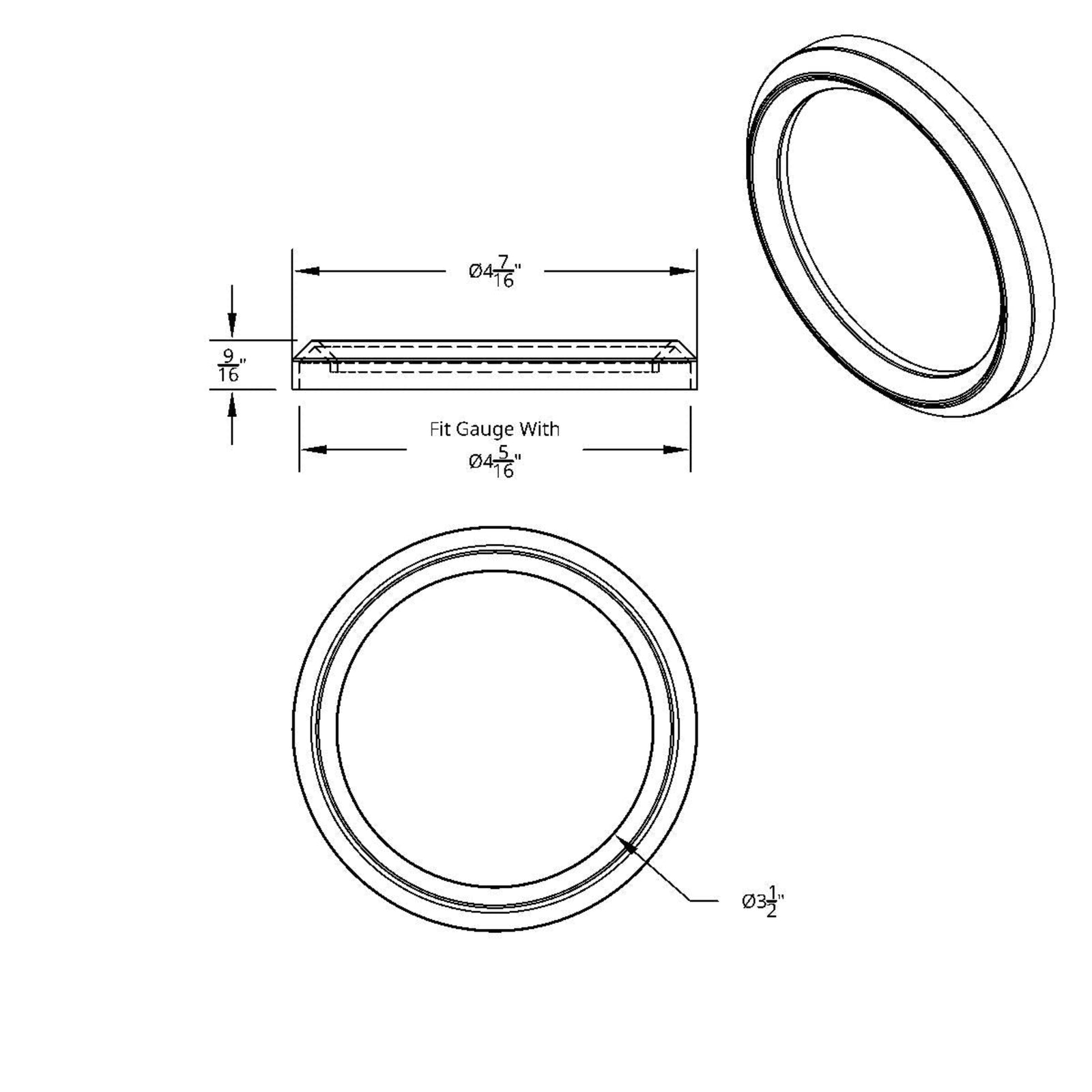 Speed and Tachometer Gauge Bezel No Visor for Peterbilt | United Pacific