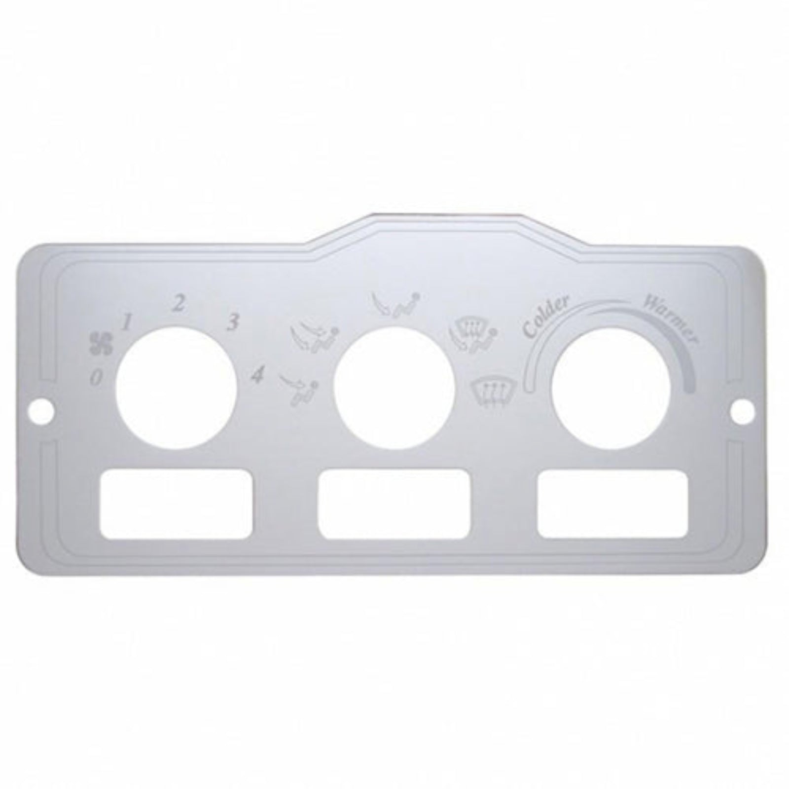 Stainless A/C Control Plate with Two Openings for Peterbilt | United Pacific