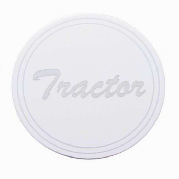 Stainless Air Valve Knob Sticker | Cursive Tractor Script | United Pacific