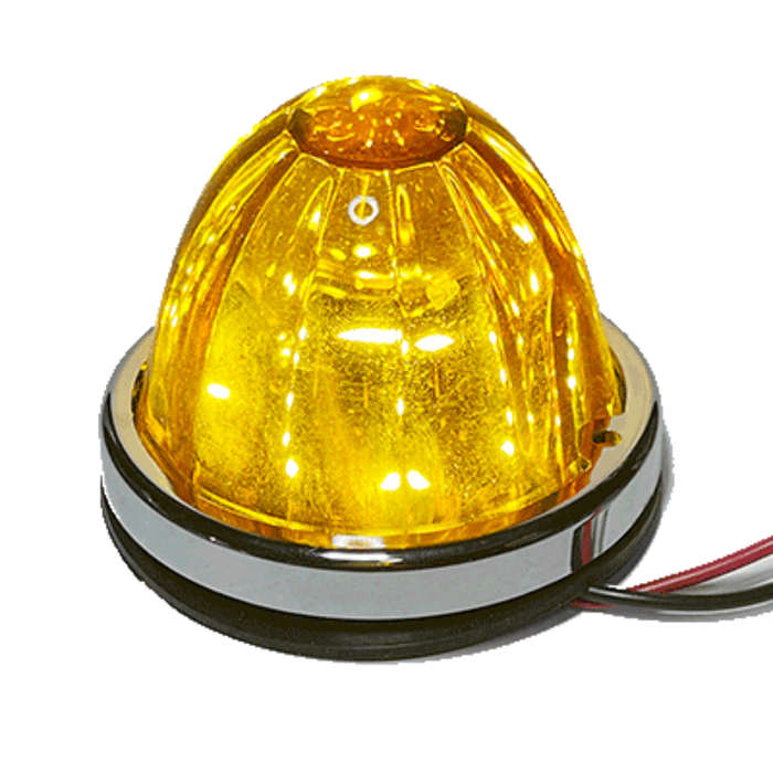 Glass Watermelon LED Light | Amber | Complete Kit | Valley Chrome Plating