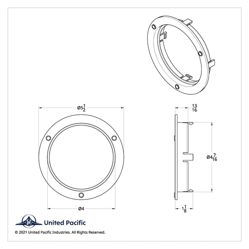 Stainless Steel Mounting Bezel For 4 Inch Round Light (Each)