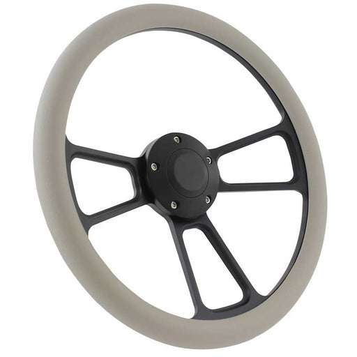 14 Inch Muscle Style Steering Wheel Grey